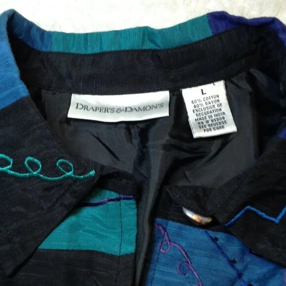 VINTAGE Draper's & Damon's "L". Sequins, Shoulder Pads, Avant Garde, Eclectic - Picture 4 of 5